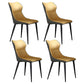 Contemporary Metal Dining Room Armless chairs Upholstered Side Chairs for Home Use Yellow 4 Piece Set Clearhalo ' kitchen&dining_furn' 'Dining Chairs' 'Dining Tables & Seating' 'dining_chair' 'furn' 'furn_dining_chair' 'Furniture' 'furniture_dining_chair' 'Kitchen & Dining Furniture' 'kitchen' 3703568
