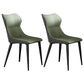 Contemporary Metal Dining Room Armless chairs Upholstered Side Chairs for Home Use Blackish Green 2 Piece Set Clearhalo ' kitchen&dining_furn' 'Dining Chairs' 'Dining Tables & Seating' 'dining_chair' 'furn' 'furn_dining_chair' 'Furniture' 'furniture_dining_chair' 'Kitchen & Dining Furniture' 'kitchen' 3703572