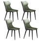 Contemporary Metal Dining Room Armless chairs Upholstered Side Chairs for Home Use Blackish Green 4 Piece Set Clearhalo ' kitchen&dining_furn' 'Dining Chairs' 'Dining Tables & Seating' 'dining_chair' 'furn' 'furn_dining_chair' 'Furniture' 'furniture_dining_chair' 'Kitchen & Dining Furniture' 'kitchen' 3703575