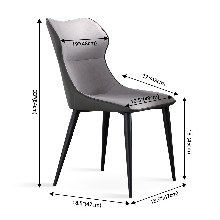 Contemporary Metal Dining Room Armless chairs Upholstered Side Chairs for Home Use Clearhalo ' kitchen&dining_furn' 'Dining Chairs' 'Dining Tables & Seating' 'dining_chair' 'furn' 'furn_dining_chair' 'Furniture' 'furniture_dining_chair' 'Kitchen & Dining Furniture' 'kitchen' 3703578