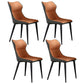 Contemporary Metal Dining Room Armless chairs Upholstered Side Chairs for Home Use Orange 4 Piece Set Clearhalo ' kitchen&dining_furn' 'Dining Chairs' 'Dining Tables & Seating' 'dining_chair' 'furn' 'furn_dining_chair' 'Furniture' 'furniture_dining_chair' 'Kitchen & Dining Furniture' 'kitchen' 3703580