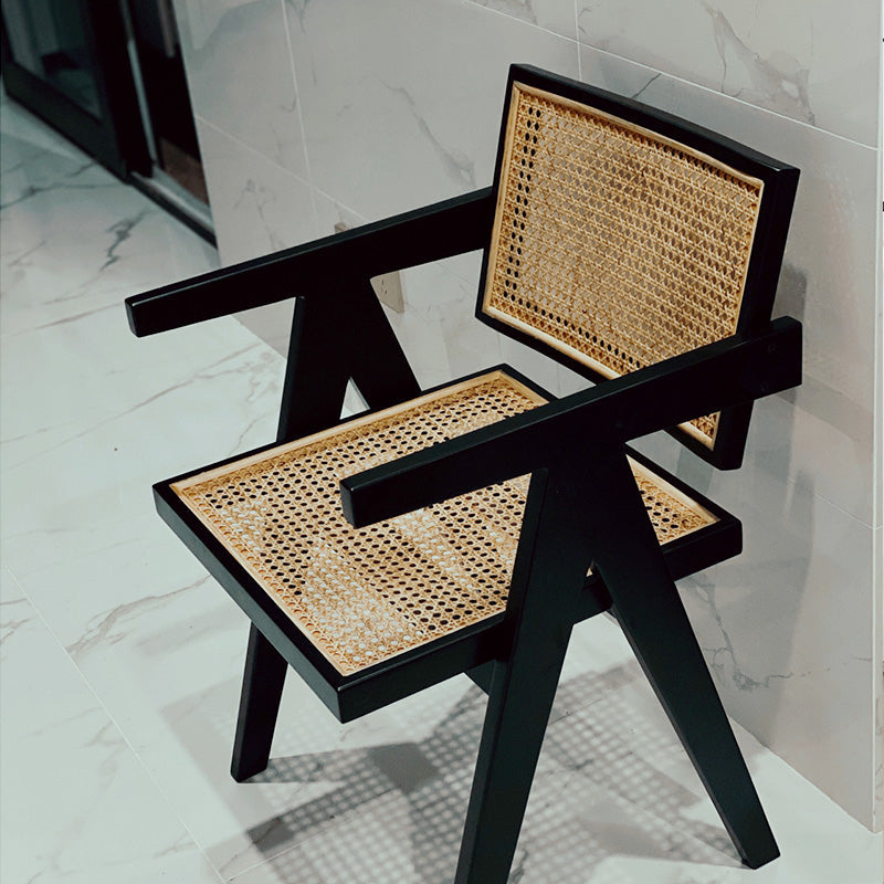 Contemporary Style Solid Rubberwood Chair Open Back Side Kitchen Dining Chair Black 1 Piece Clearhalo ' kitchen&dining_furn' 'Dining Chairs' 'Dining Tables & Seating' 'dining_chair' 'furn' 'furn_dining_chair' 'Furniture' 'furniture_dining_chair' 'Kitchen & Dining Furniture' 'kitchen' 3703584