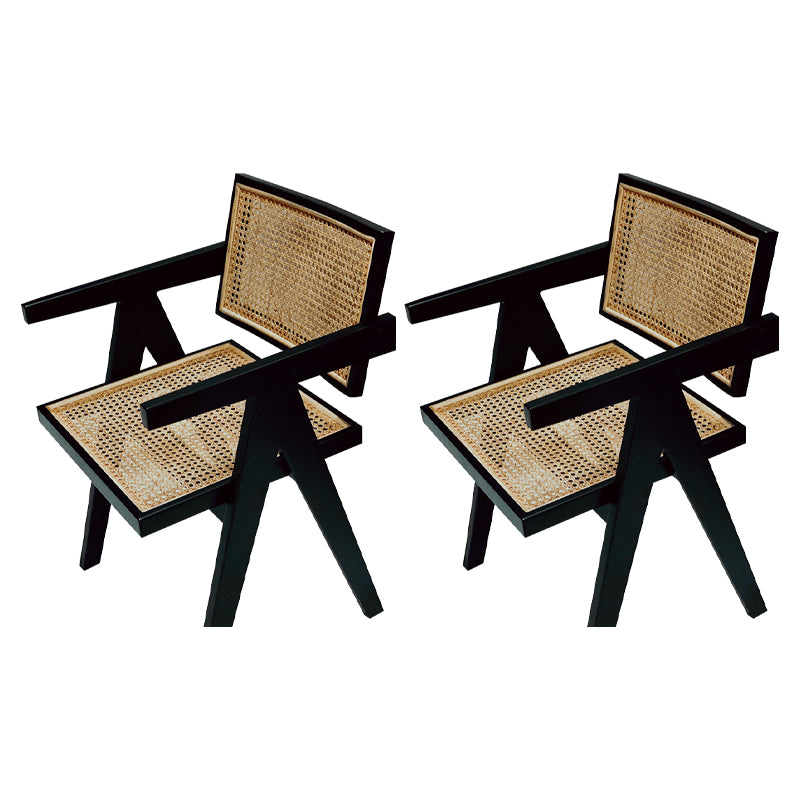 Contemporary Style Solid Rubberwood Chair Open Back Side Kitchen Dining Chair Black 2 Piece Set Clearhalo ' kitchen&dining_furn' 'Dining Chairs' 'Dining Tables & Seating' 'dining_chair' 'furn' 'furn_dining_chair' 'Furniture' 'furniture_dining_chair' 'Kitchen & Dining Furniture' 'kitchen' 3703585