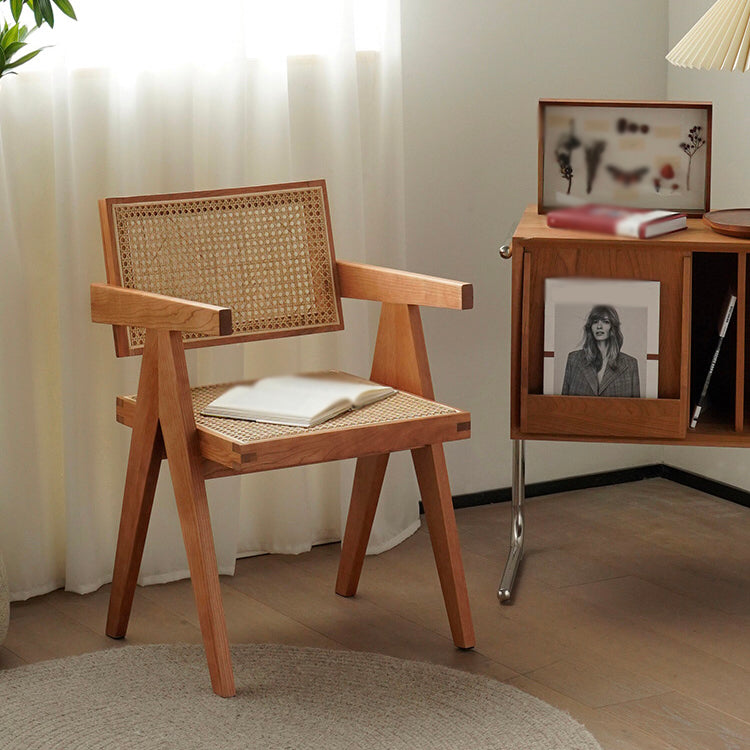 Contemporary Style Solid Rubberwood Chair Open Back Side Kitchen Dining Chair Clearhalo ' kitchen&dining_furn' 'Dining Chairs' 'Dining Tables & Seating' 'dining_chair' 'furn' 'furn_dining_chair' 'Furniture' 'furniture_dining_chair' 'Kitchen & Dining Furniture' 'kitchen' 3703586