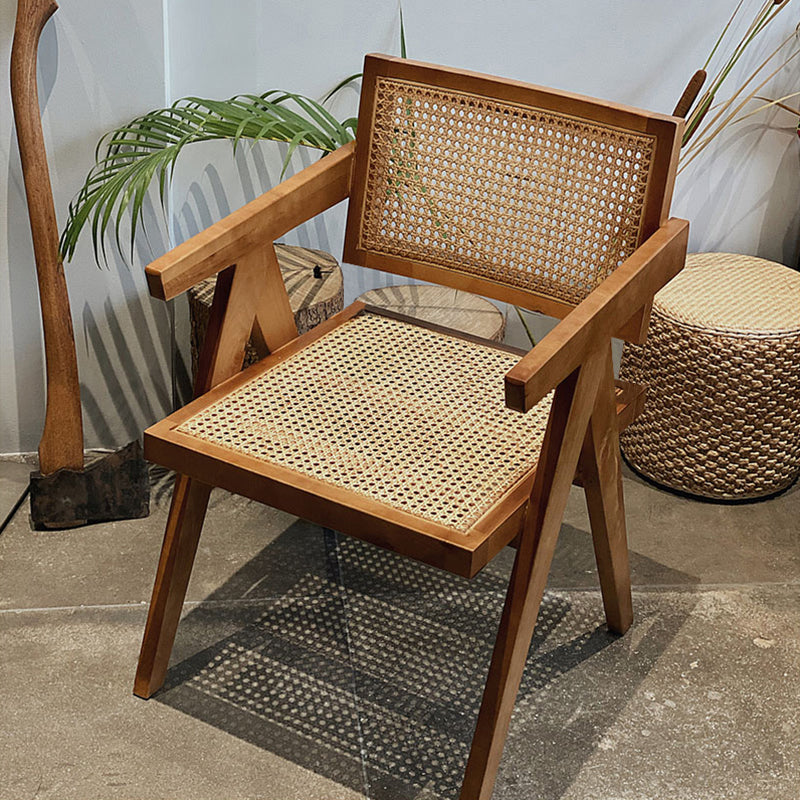 Contemporary Style Solid Rubberwood Chair Open Back Side Kitchen Dining Chair Brown 1 Piece Clearhalo ' kitchen&dining_furn' 'Dining Chairs' 'Dining Tables & Seating' 'dining_chair' 'furn' 'furn_dining_chair' 'Furniture' 'furniture_dining_chair' 'Kitchen & Dining Furniture' 'kitchen' 3703589