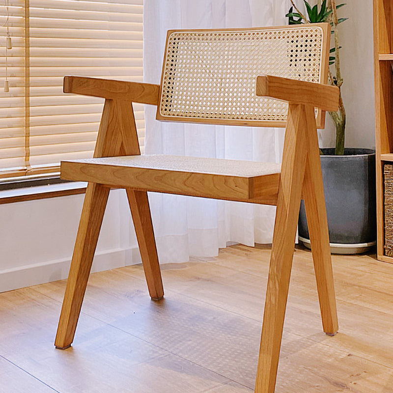 Contemporary Style Solid Rubberwood Chair Open Back Side Kitchen Dining Chair Wood 1 Piece Clearhalo ' kitchen&dining_furn' 'Dining Chairs' 'Dining Tables & Seating' 'dining_chair' 'furn' 'furn_dining_chair' 'Furniture' 'furniture_dining_chair' 'Kitchen & Dining Furniture' 'kitchen' 3703595