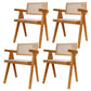 Contemporary Style Solid Rubberwood Chair Open Back Side Kitchen Dining Chair Wood 4 Piece Set Clearhalo ' kitchen&dining_furn' 'Dining Chairs' 'Dining Tables & Seating' 'dining_chair' 'furn' 'furn_dining_chair' 'Furniture' 'furniture_dining_chair' 'Kitchen & Dining Furniture' 'kitchen' 3703599