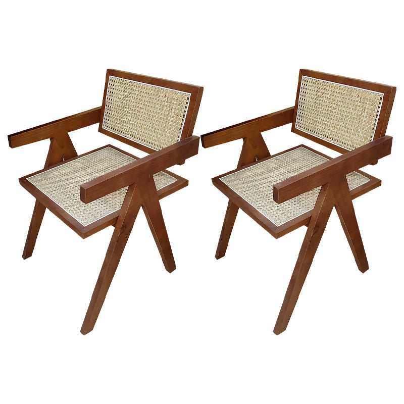 Contemporary Style Solid Rubberwood Chair Open Back Side Kitchen Dining Chair Walnut 2 Piece Set Clearhalo ' kitchen&dining_furn' 'Dining Chairs' 'Dining Tables & Seating' 'dining_chair' 'furn' 'furn_dining_chair' 'Furniture' 'furniture_dining_chair' 'Kitchen & Dining Furniture' 'kitchen' 3703604