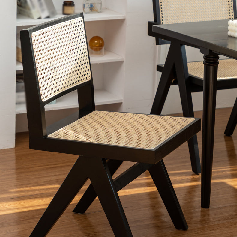 Contemporary Style Solid Rubberwood Chair Open Back Side Kitchen Dining Chair Clearhalo ' kitchen&dining_furn' 'Dining Chairs' 'Dining Tables & Seating' 'dining_chair' 'furn' 'furn_dining_chair' 'Furniture' 'furniture_dining_chair' 'Kitchen & Dining Furniture' 'kitchen' 3703607