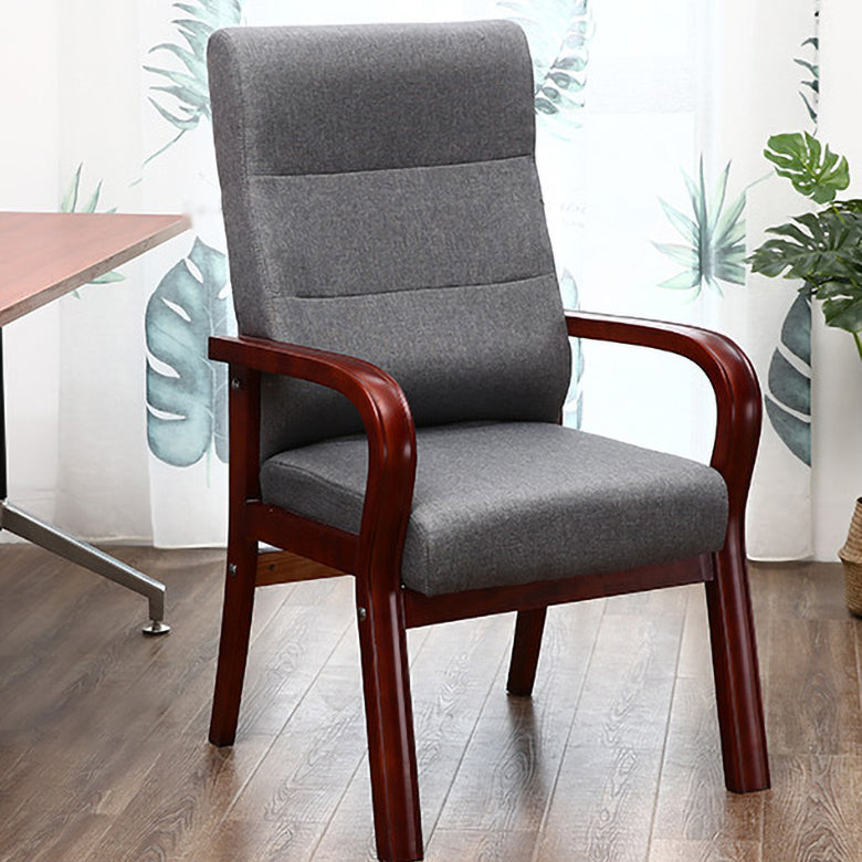 High Solid Back Arm Chair Modern Upholstered Dining Armchair with Wood Legs Clearhalo ' kitchen&dining_furn' 'Dining Chairs' 'Dining Tables & Seating' 'dining_chair' 'furn' 'furn_dining_chair' 'Furniture' 'furniture_dining_chair' 'Kitchen & Dining Furniture' 'kitchen' 3703617