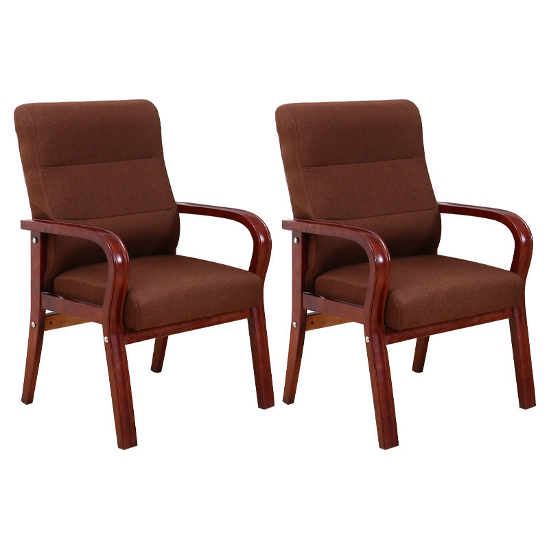 High Solid Back Arm Chair Modern Upholstered Dining Armchair with Wood Legs Brown 2 Piece Set Clearhalo ' kitchen&dining_furn' 'Dining Chairs' 'Dining Tables & Seating' 'dining_chair' 'furn' 'furn_dining_chair' 'Furniture' 'furniture_dining_chair' 'Kitchen & Dining Furniture' 'kitchen' 3703618