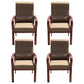 High Solid Back Arm Chair Modern Upholstered Dining Armchair with Wood Legs Light Brown 4 Piece Set Clearhalo ' kitchen&dining_furn' 'Dining Chairs' 'Dining Tables & Seating' 'dining_chair' 'furn' 'furn_dining_chair' 'Furniture' 'furniture_dining_chair' 'Kitchen & Dining Furniture' 'kitchen' 3703627