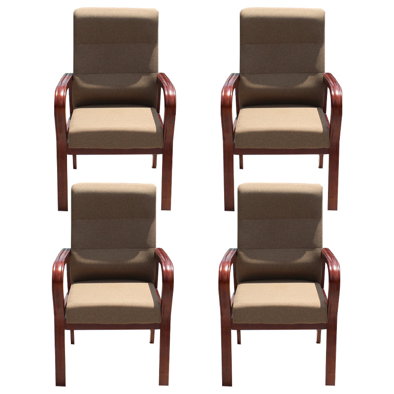 High Solid Back Arm Chair Modern Upholstered Dining Armchair with Wood Legs Light Brown 4 Piece Set Clearhalo ' kitchen&dining_furn' 'Dining Chairs' 'Dining Tables & Seating' 'dining_chair' 'furn' 'furn_dining_chair' 'Furniture' 'furniture_dining_chair' 'Kitchen & Dining Furniture' 'kitchen' 3703627