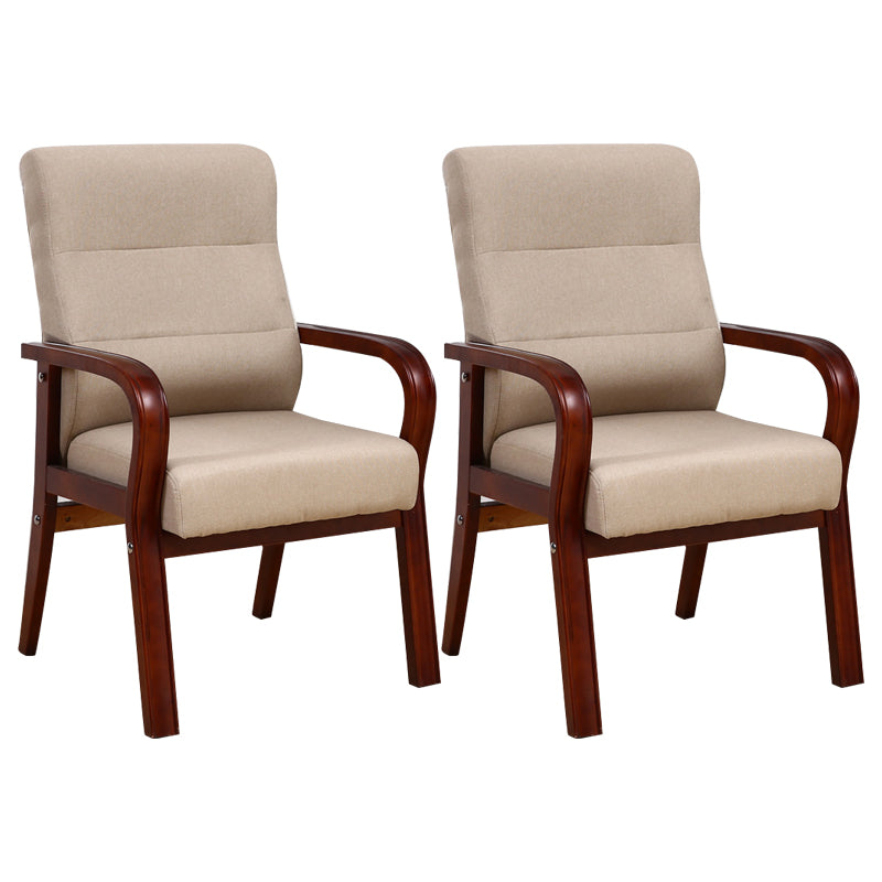 High Solid Back Arm Chair Modern Upholstered Dining Armchair with Wood Legs Off-White 2 Piece Set Clearhalo ' kitchen&dining_furn' 'Dining Chairs' 'Dining Tables & Seating' 'dining_chair' 'furn' 'furn_dining_chair' 'Furniture' 'furniture_dining_chair' 'Kitchen & Dining Furniture' 'kitchen' 3703631