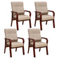 High Solid Back Arm Chair Modern Upholstered Dining Armchair with Wood Legs Off-White 4 Piece Set Clearhalo ' kitchen&dining_furn' 'Dining Chairs' 'Dining Tables & Seating' 'dining_chair' 'furn' 'furn_dining_chair' 'Furniture' 'furniture_dining_chair' 'Kitchen & Dining Furniture' 'kitchen' 3703632