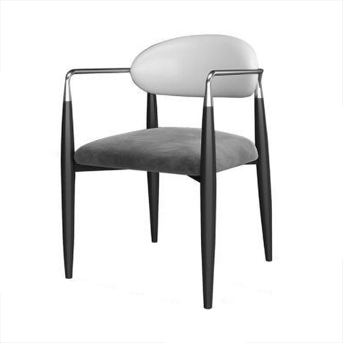 Contemporary Metal Dining Room Armchairs Open Back Dining Side Chair for Kitchen Grey 1 Piece Clearhalo ' kitchen&dining_furn' 'Dining Chairs' 'Dining Tables & Seating' 'dining_chair' 'furn' 'furn_dining_chair' 'Furniture' 'furniture_dining_chair' 'Kitchen & Dining Furniture' 'kitchen' 3703635
