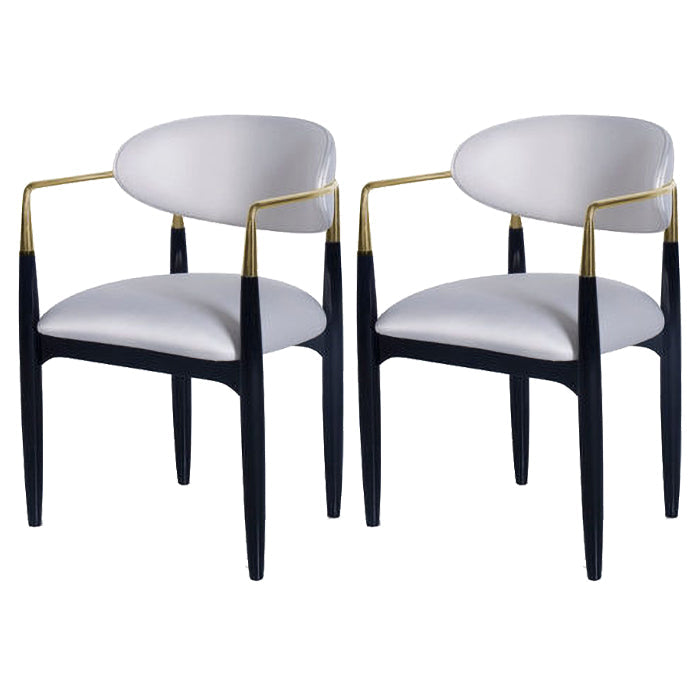 Contemporary Metal Dining Room Armchairs Open Back Dining Side Chair for Kitchen White 2 Piece Set Clearhalo ' kitchen&dining_furn' 'Dining Chairs' 'Dining Tables & Seating' 'dining_chair' 'furn' 'furn_dining_chair' 'Furniture' 'furniture_dining_chair' 'Kitchen & Dining Furniture' 'kitchen' 3703646