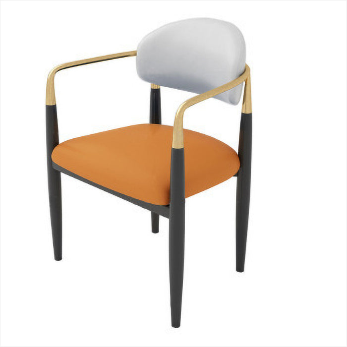 Contemporary Metal Dining Room Armchairs Open Back Dining Side Chair for Kitchen Orange 1 Piece Clearhalo ' kitchen&dining_furn' 'Dining Chairs' 'Dining Tables & Seating' 'dining_chair' 'furn' 'furn_dining_chair' 'Furniture' 'furniture_dining_chair' 'Kitchen & Dining Furniture' 'kitchen' 3703650