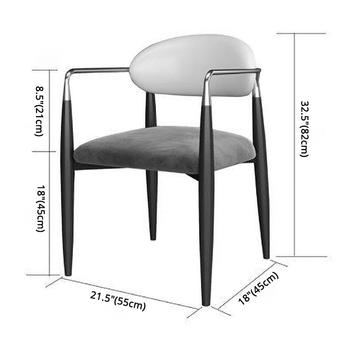 Contemporary Metal Dining Room Armchairs Open Back Dining Side Chair for Kitchen Clearhalo ' kitchen&dining_furn' 'Dining Chairs' 'Dining Tables & Seating' 'dining_chair' 'furn' 'furn_dining_chair' 'Furniture' 'furniture_dining_chair' 'Kitchen & Dining Furniture' 'kitchen' 3703652