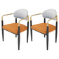 Contemporary Metal Dining Room Armchairs Open Back Dining Side Chair for Kitchen Orange 2 Piece Set Clearhalo ' kitchen&dining_furn' 'Dining Chairs' 'Dining Tables & Seating' 'dining_chair' 'furn' 'furn_dining_chair' 'Furniture' 'furniture_dining_chair' 'Kitchen & Dining Furniture' 'kitchen' 3703653