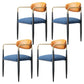 Contemporary Metal Dining Room Armchairs Open Back Dining Side Chair for Kitchen Blue 4 Piece Set Clearhalo ' kitchen&dining_furn' 'Dining Chairs' 'Dining Tables & Seating' 'dining_chair' 'furn' 'furn_dining_chair' 'Furniture' 'furniture_dining_chair' 'Kitchen & Dining Furniture' 'kitchen' 3703658