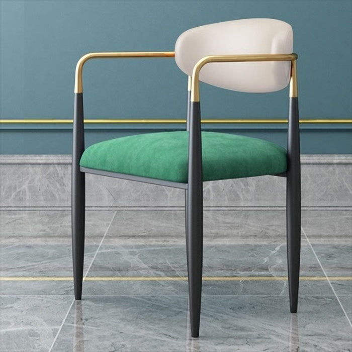 Contemporary Metal Dining Room Armchairs Open Back Dining Side Chair for Kitchen Green 1 Piece Clearhalo ' kitchen&dining_furn' 'Dining Chairs' 'Dining Tables & Seating' 'dining_chair' 'furn' 'furn_dining_chair' 'Furniture' 'furniture_dining_chair' 'Kitchen & Dining Furniture' 'kitchen' 3703659