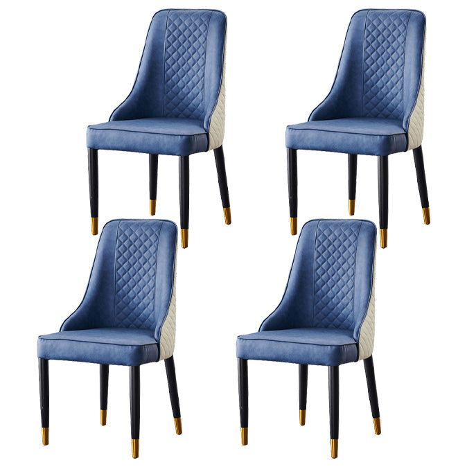 Scandinavian Style Wood Dining Chairs Dining Room Armless Parsons Chair Blue-White 4 Piece Set Clearhalo ' kitchen&dining_furn' 'Dining Chairs' 'Dining Tables & Seating' 'dining_chair' 'furn' 'furn_dining_chair' 'Furniture' 'furniture_dining_chair' 'Kitchen & Dining Furniture' 'kitchen' 3703670