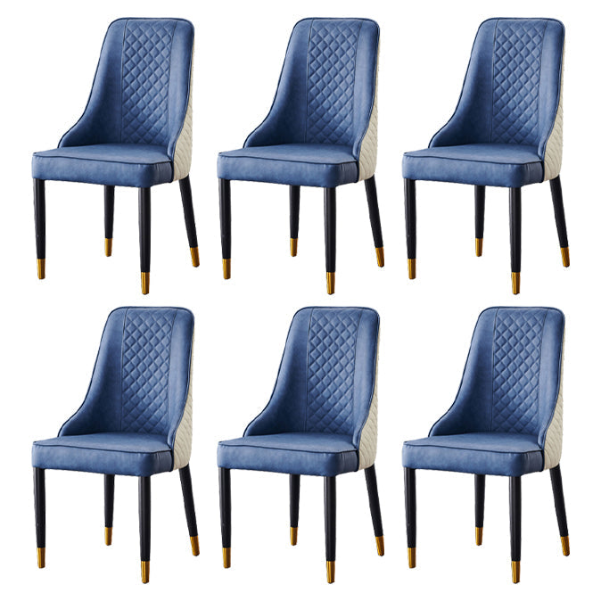 Scandinavian Style Wood Dining Chairs Dining Room Armless Parsons Chair Blue-White 6 Piece Set Clearhalo ' kitchen&dining_furn' 'Dining Chairs' 'Dining Tables & Seating' 'dining_chair' 'furn' 'furn_dining_chair' 'Furniture' 'furniture_dining_chair' 'Kitchen & Dining Furniture' 'kitchen' 3703672