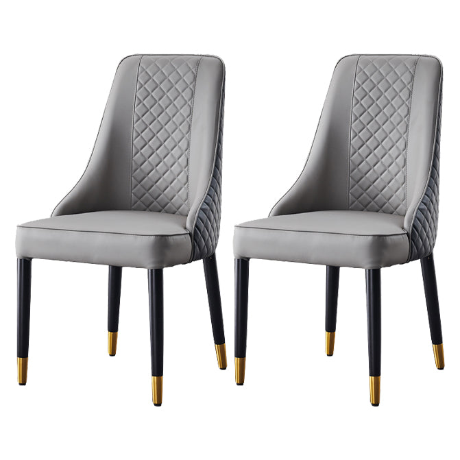 Scandinavian Style Wood Dining Chairs Dining Room Armless Parsons Chair Gray Black 2 Piece Set Clearhalo ' kitchen&dining_furn' 'Dining Chairs' 'Dining Tables & Seating' 'dining_chair' 'furn' 'furn_dining_chair' 'Furniture' 'furniture_dining_chair' 'Kitchen & Dining Furniture' 'kitchen' 3703674