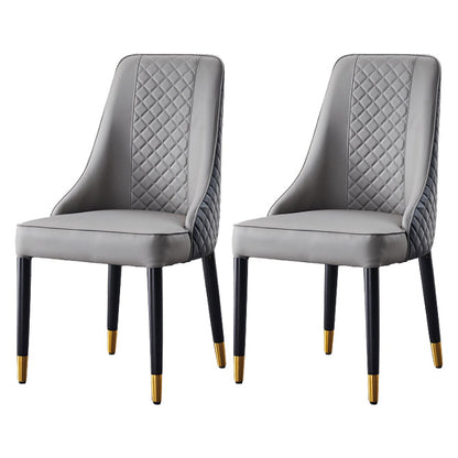 Scandinavian Style Wood Dining Chairs Dining Room Armless Parsons Chair Gray Black 2 Piece Set Clearhalo ' kitchen&dining_furn' 'Dining Chairs' 'Dining Tables & Seating' 'dining_chair' 'furn' 'furn_dining_chair' 'Furniture' 'furniture_dining_chair' 'Kitchen & Dining Furniture' 'kitchen' 3703674