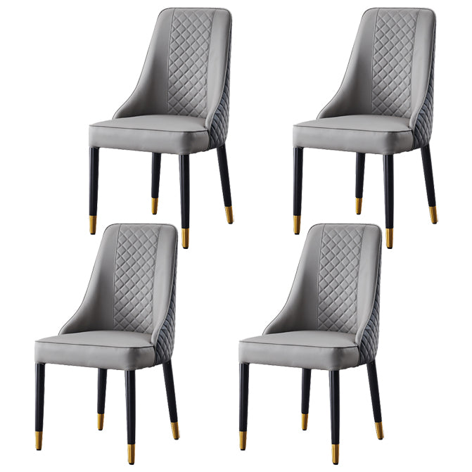 Scandinavian Style Wood Dining Chairs Dining Room Armless Parsons Chair Gray Black 4 Piece Set Clearhalo ' kitchen&dining_furn' 'Dining Chairs' 'Dining Tables & Seating' 'dining_chair' 'furn' 'furn_dining_chair' 'Furniture' 'furniture_dining_chair' 'Kitchen & Dining Furniture' 'kitchen' 3703677