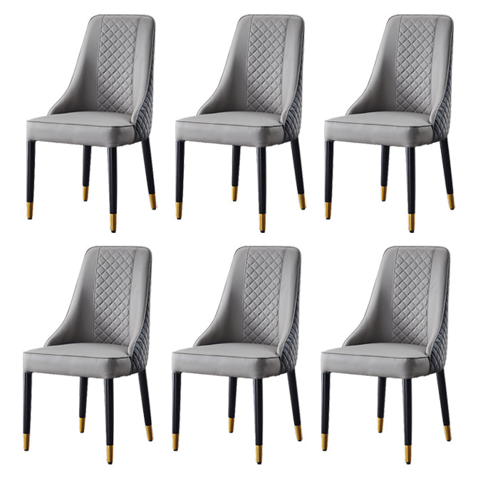 Scandinavian Style Wood Dining Chairs Dining Room Armless Parsons Chair Gray Black 6 Piece Set Clearhalo ' kitchen&dining_furn' 'Dining Chairs' 'Dining Tables & Seating' 'dining_chair' 'furn' 'furn_dining_chair' 'Furniture' 'furniture_dining_chair' 'Kitchen & Dining Furniture' 'kitchen' 3703678