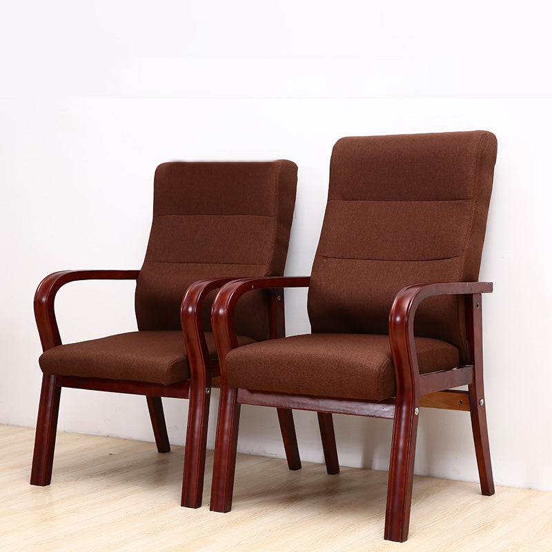 Modern Upholstered Dining Armchair High Solid Back Arm Chairs with Wood Legs Clearhalo ' kitchen&dining_furn' 'Dining Chairs' 'Dining Tables & Seating' 'dining_chair' 'furn' 'furn_dining_chair' 'Furniture' 'furniture_dining_chair' 'Kitchen & Dining Furniture' 'kitchen' 3703685