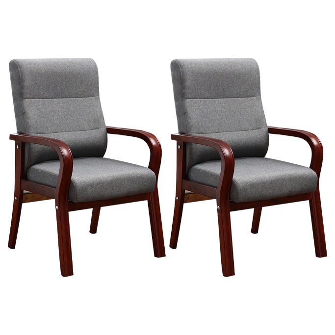 Modern Upholstered Dining Armchair High Solid Back Arm Chairs with Wood Legs Grey 2 Piece Set Clearhalo ' kitchen&dining_furn' 'Dining Chairs' 'Dining Tables & Seating' 'dining_chair' 'furn' 'furn_dining_chair' 'Furniture' 'furniture_dining_chair' 'Kitchen & Dining Furniture' 'kitchen' 3703687
