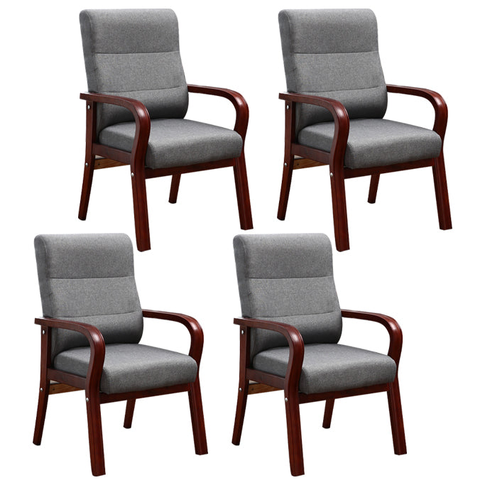 Modern Upholstered Dining Armchair High Solid Back Arm Chairs with Wood Legs Grey 4 Piece Set Clearhalo ' kitchen&dining_furn' 'Dining Chairs' 'Dining Tables & Seating' 'dining_chair' 'furn' 'furn_dining_chair' 'Furniture' 'furniture_dining_chair' 'Kitchen & Dining Furniture' 'kitchen' 3703689