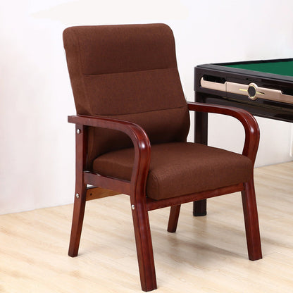 Modern Upholstered Dining Armchair High Solid Back Arm Chairs with Wood Legs Brown 1 Piece Clearhalo ' kitchen&dining_furn' 'Dining Chairs' 'Dining Tables & Seating' 'dining_chair' 'furn' 'furn_dining_chair' 'Furniture' 'furniture_dining_chair' 'Kitchen & Dining Furniture' 'kitchen' 3703692