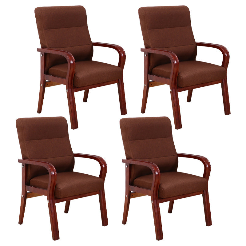 Modern Upholstered Dining Armchair High Solid Back Arm Chairs with Wood Legs Brown 4 Piece Set Clearhalo ' kitchen&dining_furn' 'Dining Chairs' 'Dining Tables & Seating' 'dining_chair' 'furn' 'furn_dining_chair' 'Furniture' 'furniture_dining_chair' 'Kitchen & Dining Furniture' 'kitchen' 3703696