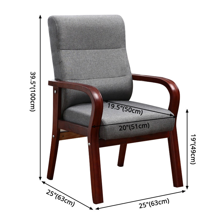 Modern Upholstered Dining Armchair High Solid Back Arm Chairs with Wood Legs Clearhalo ' kitchen&dining_furn' 'Dining Chairs' 'Dining Tables & Seating' 'dining_chair' 'furn' 'furn_dining_chair' 'Furniture' 'furniture_dining_chair' 'Kitchen & Dining Furniture' 'kitchen' 3703704