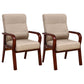 Modern Upholstered Dining Armchair High Solid Back Arm Chairs with Wood Legs Off-White 2 Piece Set Clearhalo ' kitchen&dining_furn' 'Dining Chairs' 'Dining Tables & Seating' 'dining_chair' 'furn' 'furn_dining_chair' 'Furniture' 'furniture_dining_chair' 'Kitchen & Dining Furniture' 'kitchen' 3703705
