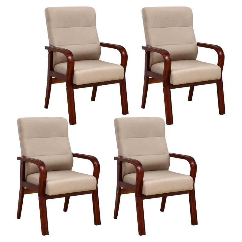 Modern Upholstered Dining Armchair High Solid Back Arm Chairs with Wood Legs Off-White 4 Piece Set Clearhalo ' kitchen&dining_furn' 'Dining Chairs' 'Dining Tables & Seating' 'dining_chair' 'furn' 'furn_dining_chair' 'Furniture' 'furniture_dining_chair' 'Kitchen & Dining Furniture' 'kitchen' 3703707
