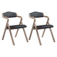 Home Contemporary Arm Chair Open Back Upholstered Wood Folding Dining Room Chair Black 2 Piece Set Clearhalo ' kitchen&dining_furn' 'Dining Chairs' 'Dining Tables & Seating' 'dining_chair' 'furn' 'furn_dining_chair' 'Furniture' 'furniture_dining_chair' 'Kitchen & Dining Furniture' 'kitchen' 3703712