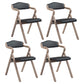 Home Contemporary Arm Chair Open Back Upholstered Wood Folding Dining Room Chair Black 4 Piece Set Clearhalo ' kitchen&dining_furn' 'Dining Chairs' 'Dining Tables & Seating' 'dining_chair' 'furn' 'furn_dining_chair' 'Furniture' 'furniture_dining_chair' 'Kitchen & Dining Furniture' 'kitchen' 3703714