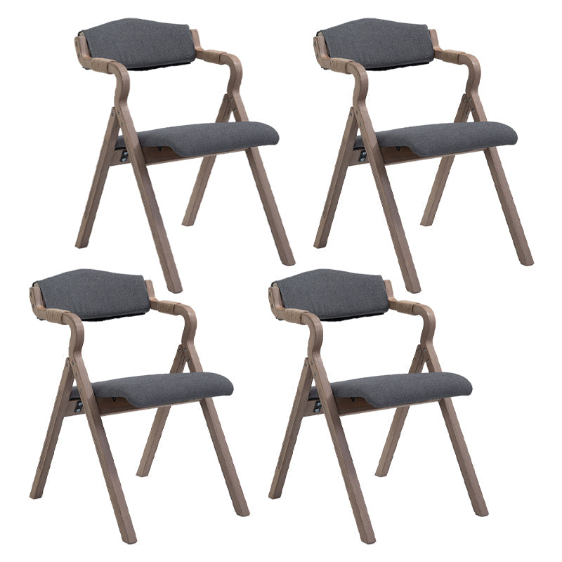 Home Contemporary Arm Chair Open Back Upholstered Wood Folding Dining Room Chair Grey 4 Piece Set Clearhalo ' kitchen&dining_furn' 'Dining Chairs' 'Dining Tables & Seating' 'dining_chair' 'furn' 'furn_dining_chair' 'Furniture' 'furniture_dining_chair' 'Kitchen & Dining Furniture' 'kitchen' 3703720