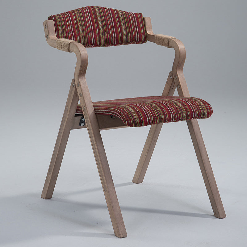 Home Contemporary Arm Chair Open Back Upholstered Wood Folding Dining Room Chair Red 1 Piece Clearhalo ' kitchen&dining_furn' 'Dining Chairs' 'Dining Tables & Seating' 'dining_chair' 'furn' 'furn_dining_chair' 'Furniture' 'furniture_dining_chair' 'Kitchen & Dining Furniture' 'kitchen' 3703721