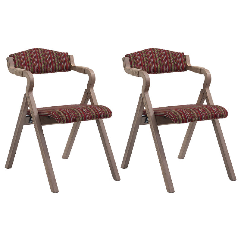 Home Contemporary Arm Chair Open Back Upholstered Wood Folding Dining Room Chair Red 2 Piece Set Clearhalo ' kitchen&dining_furn' 'Dining Chairs' 'Dining Tables & Seating' 'dining_chair' 'furn' 'furn_dining_chair' 'Furniture' 'furniture_dining_chair' 'Kitchen & Dining Furniture' 'kitchen' 3703723