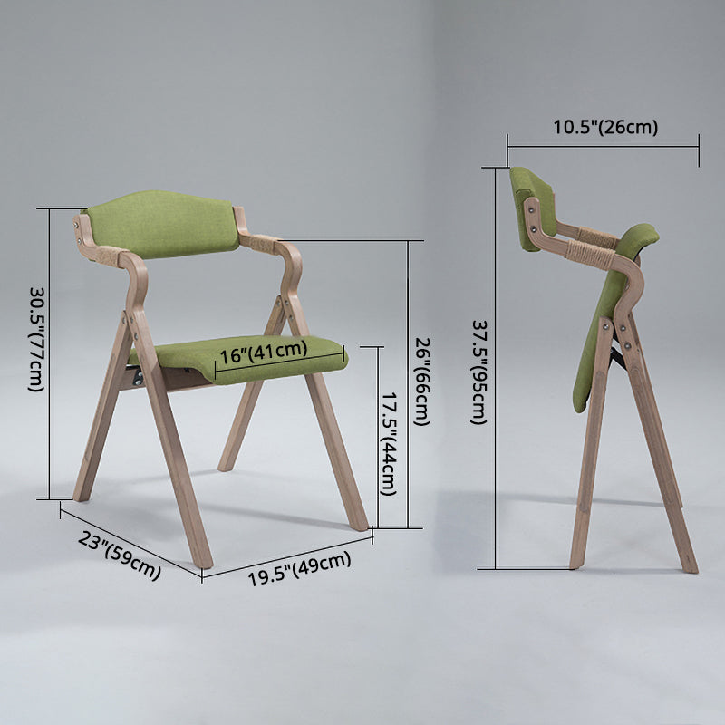 Home Contemporary Arm Chair Open Back Upholstered Wood Folding Dining Room Chair Clearhalo ' kitchen&dining_furn' 'Dining Chairs' 'Dining Tables & Seating' 'dining_chair' 'furn' 'furn_dining_chair' 'Furniture' 'furniture_dining_chair' 'Kitchen & Dining Furniture' 'kitchen' 3703727