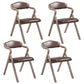 Home Contemporary Arm Chair Open Back Upholstered Wood Folding Dining Room Chair Brown 4 Piece Set Clearhalo ' kitchen&dining_furn' 'Dining Chairs' 'Dining Tables & Seating' 'dining_chair' 'furn' 'furn_dining_chair' 'Furniture' 'furniture_dining_chair' 'Kitchen & Dining Furniture' 'kitchen' 3703730