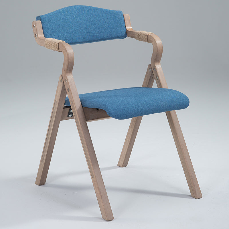 Home Contemporary Arm Chair Open Back Upholstered Wood Folding Dining Room Chair Blue 1 Piece Clearhalo ' kitchen&dining_furn' 'Dining Chairs' 'Dining Tables & Seating' 'dining_chair' 'furn' 'furn_dining_chair' 'Furniture' 'furniture_dining_chair' 'Kitchen & Dining Furniture' 'kitchen' 3703731