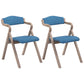 Home Contemporary Arm Chair Open Back Upholstered Wood Folding Dining Room Chair Blue 2 Piece Set Clearhalo ' kitchen&dining_furn' 'Dining Chairs' 'Dining Tables & Seating' 'dining_chair' 'furn' 'furn_dining_chair' 'Furniture' 'furniture_dining_chair' 'Kitchen & Dining Furniture' 'kitchen' 3703732