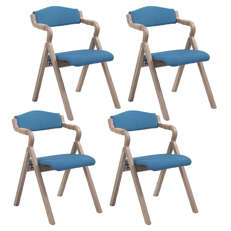 Home Contemporary Arm Chair Open Back Upholstered Wood Folding Dining Room Chair Blue 4 Piece Set Clearhalo ' kitchen&dining_furn' 'Dining Chairs' 'Dining Tables & Seating' 'dining_chair' 'furn' 'furn_dining_chair' 'Furniture' 'furniture_dining_chair' 'Kitchen & Dining Furniture' 'kitchen' 3703733